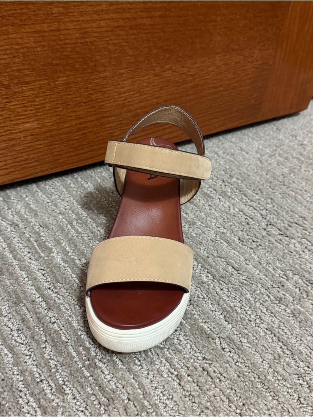 Mia Tan Platform Sandals with Adjustable Strap - Picture 3 of 3